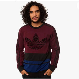 Adidas fillagree art crewneck wine black S